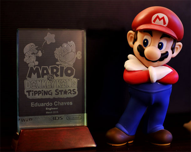 Placa Nintendo recebido pelo Eduardo