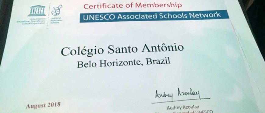 Colégio Santo Antônio é certificado como Escola Associada à UNESCO